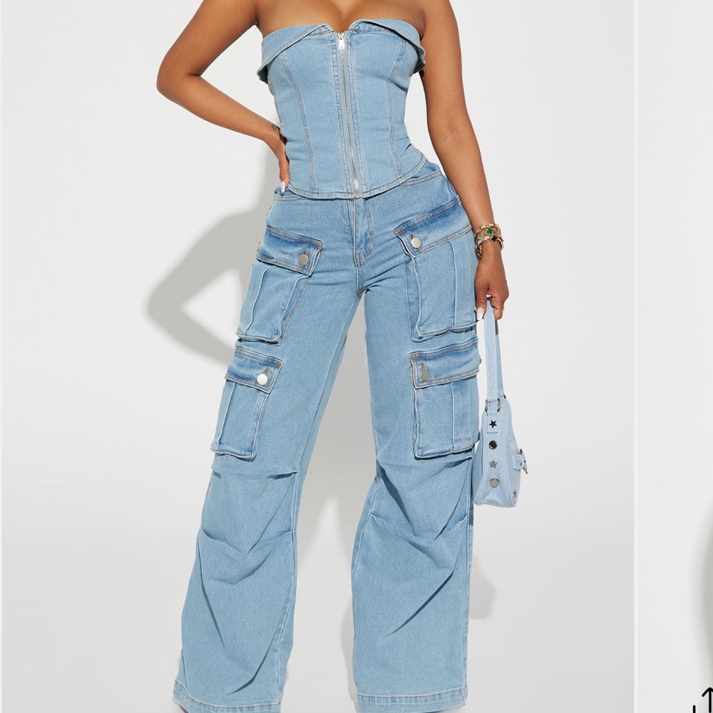 Denim Pant Set
